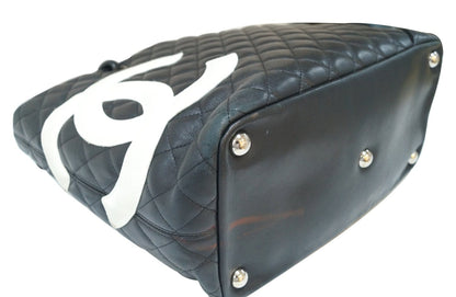 CHANEL Black Quilted Leather Large Cambon Tote Bag