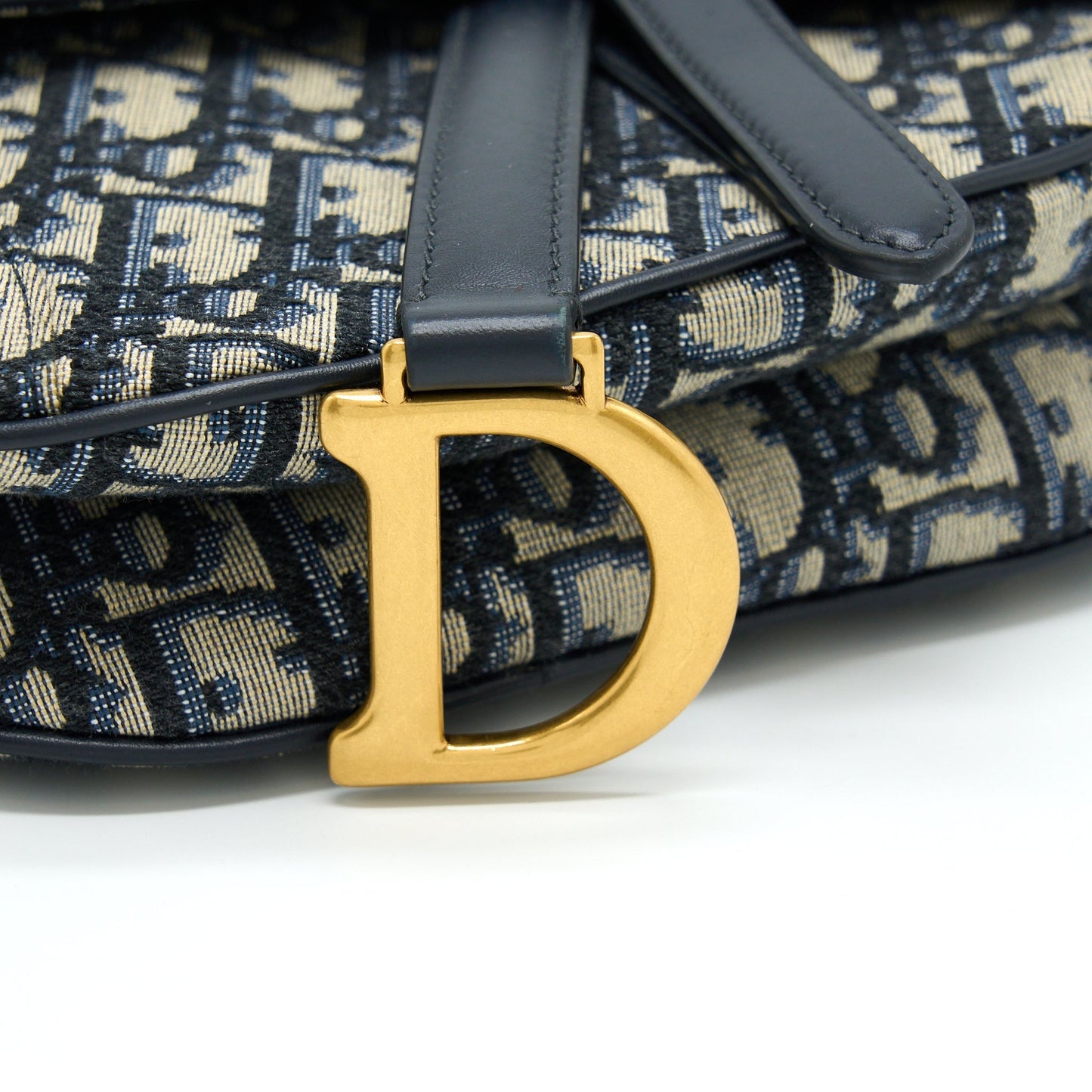 Dior Mini Saddle Blue Oblique