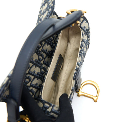 Dior Mini Saddle Blue Oblique