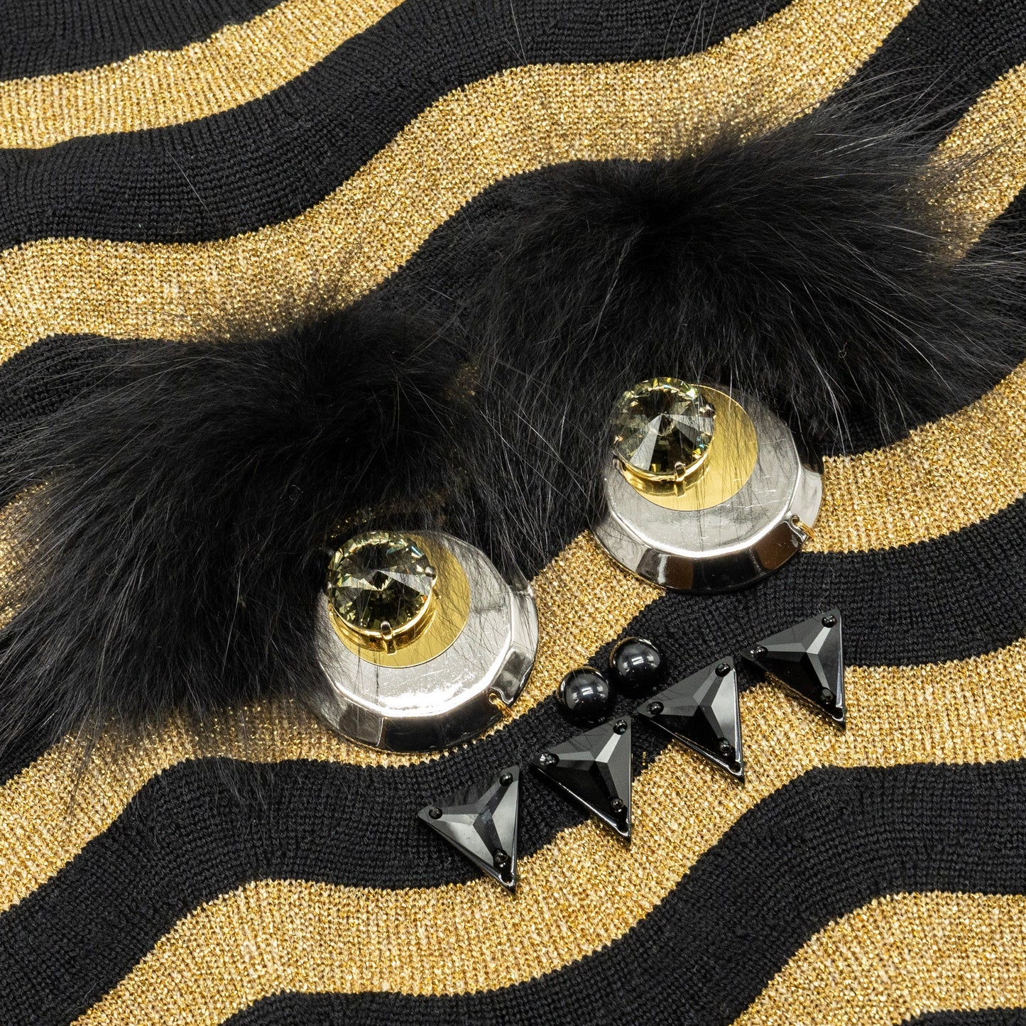 Fendi size IT38 Monster knitwear / sweater Wool black / gold