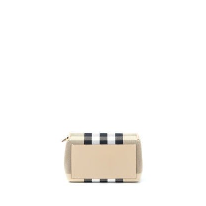 Burberry Hackberry Crossbody Purse Canvas Soft Fawn