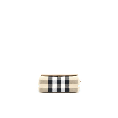 Burberry Hackberry Crossbody Purse Canvas Soft Fawn