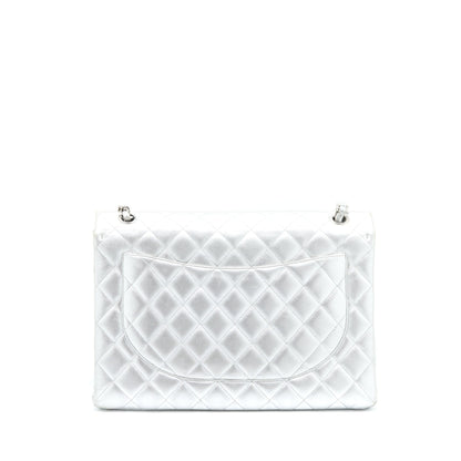 Chanel Maxi Classic Single Flap Bag Lambskin Silver SHW
