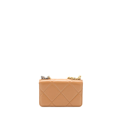 Chanel 19 Wallet on Chain Lambskin Caramel Multicolour Hardware (Microchip)