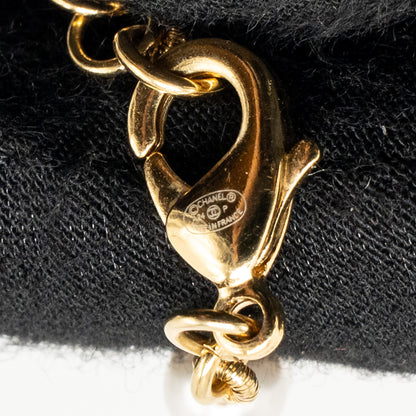 Chanel 24s CC Logo Dropped/Heart/Pearl Chocker/Necklace Gold Tone