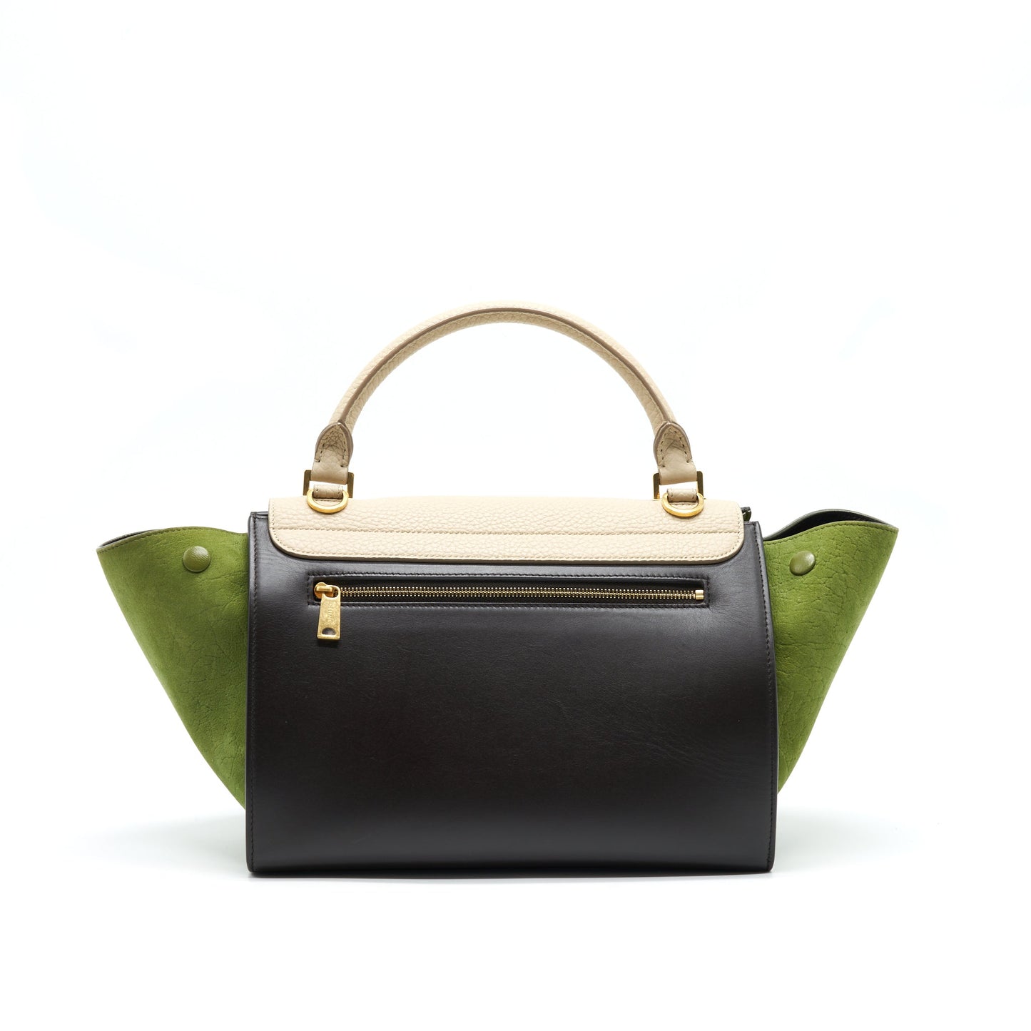 CELINE SMALL TRAPEZE Purse MULTI COLOR BEIGE/ BURGUNDY/ GREEN