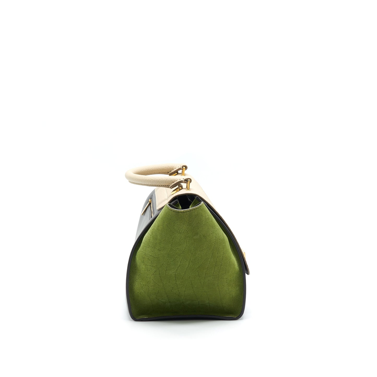 CELINE SMALL TRAPEZE Purse MULTI COLOR BEIGE/ BURGUNDY/ GREEN