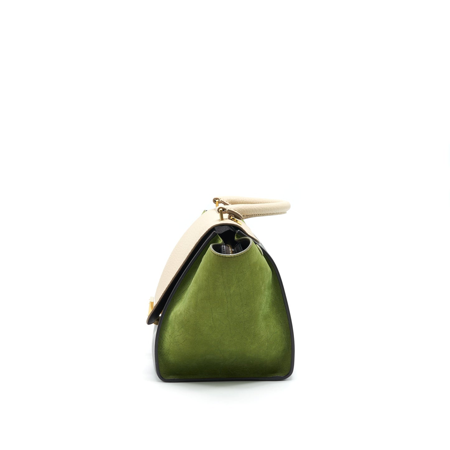 CELINE SMALL TRAPEZE Purse MULTI COLOR BEIGE/ BURGUNDY/ GREEN
