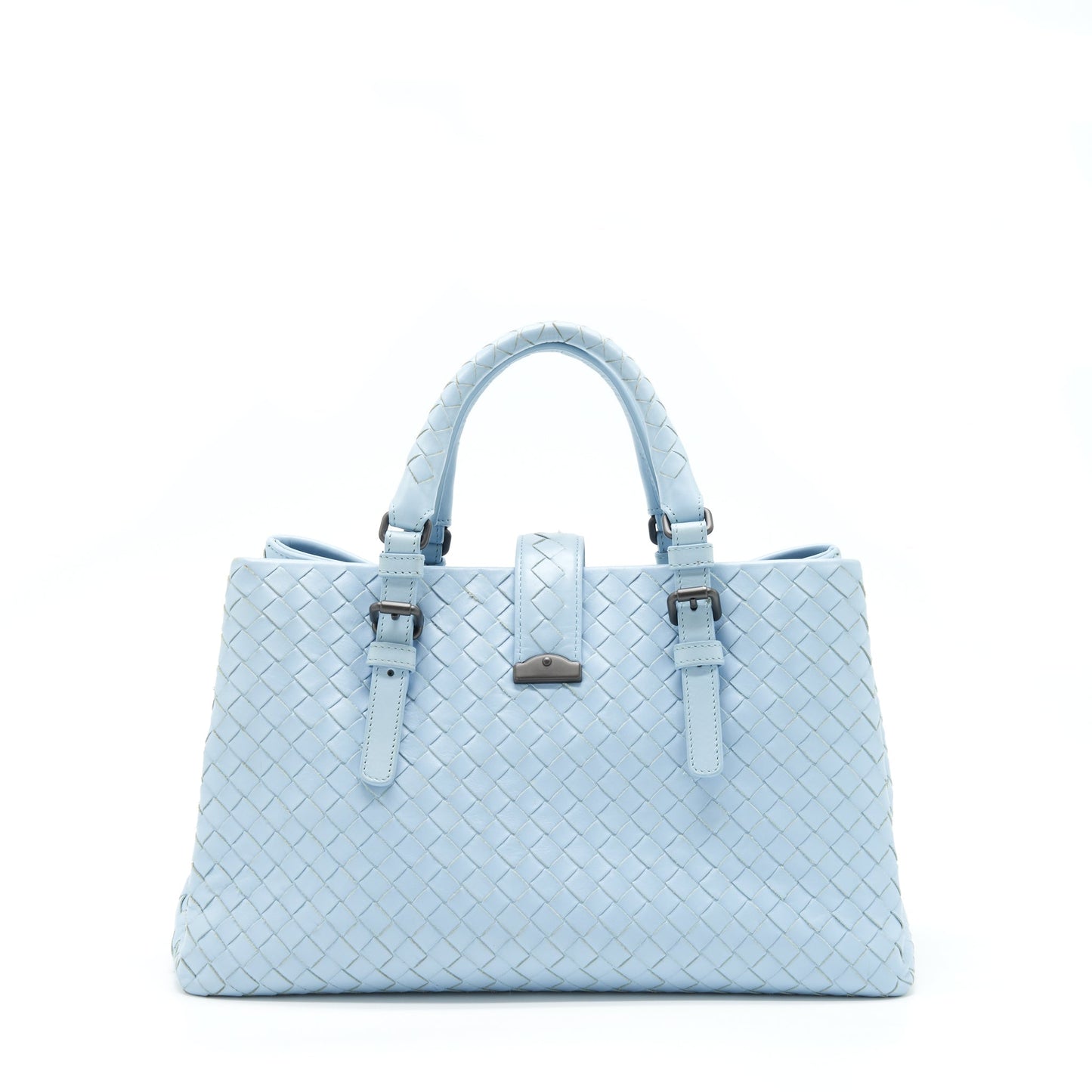 Bottega Veneta Roma Tote Purse Lambskin Light Blue