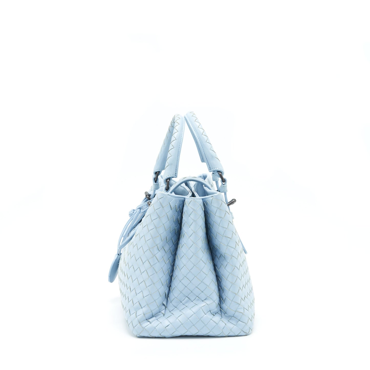 Bottega Veneta Roma Tote Purse Lambskin Light Blue