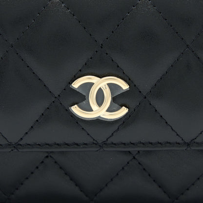 Chanel Mini Bag with Giant Pearl Chain Lambskin Black LGHW