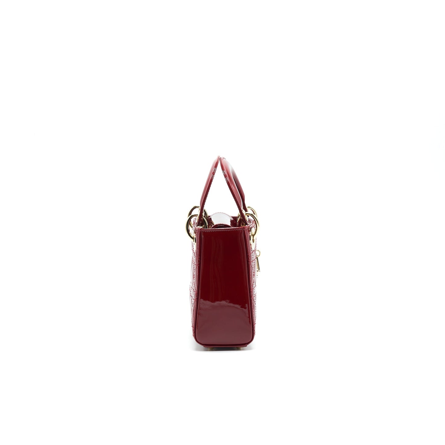 DIOR MINI LADY DIOR PATENT LEATHER IN RED