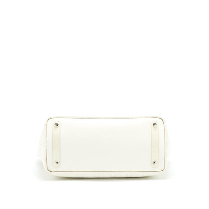 Christian Dior Canvas and Leather Tote Bag in Creamy White