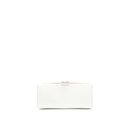 Balenciaga Hourglass S Crocodile-Embossed Calfskin White