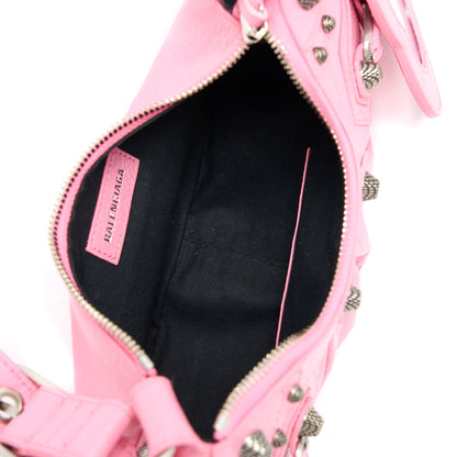 Balenciaga Le Cagole Mini Purse Calfskin Pink Aged-Silver Hardware