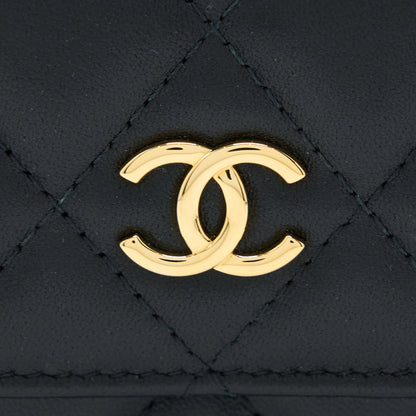 Chanel Jewel Hook Cardholder Lambskin Black GHW
