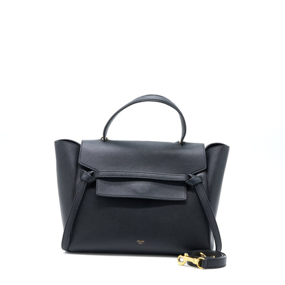 Celine Mini Belt Purse Grained Calfskin Black