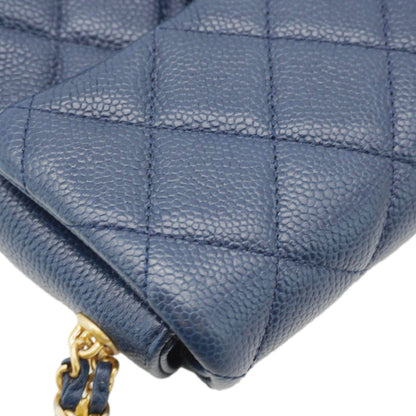 CHANEL Soul Flap Caviar Leather Chain Crossbody Bag Blue