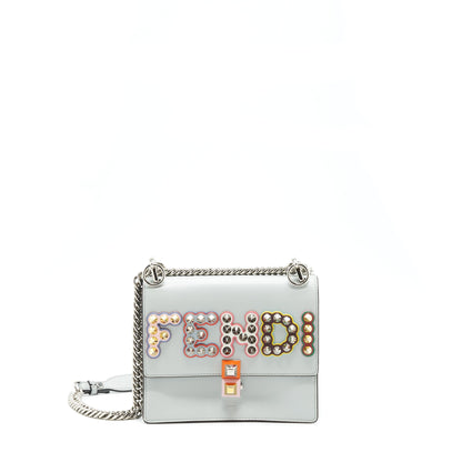 Fendi Kan I Studded Mini Purse Light Blue/Multicolour