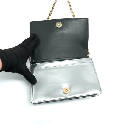 DIORAMA WALLET CHAIN METALLIC SILVER