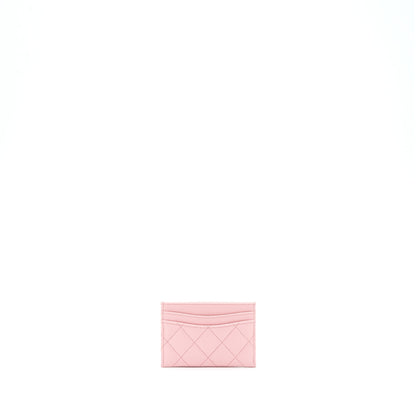 Chanel Classic Card Holder Caviar Pink LGHW