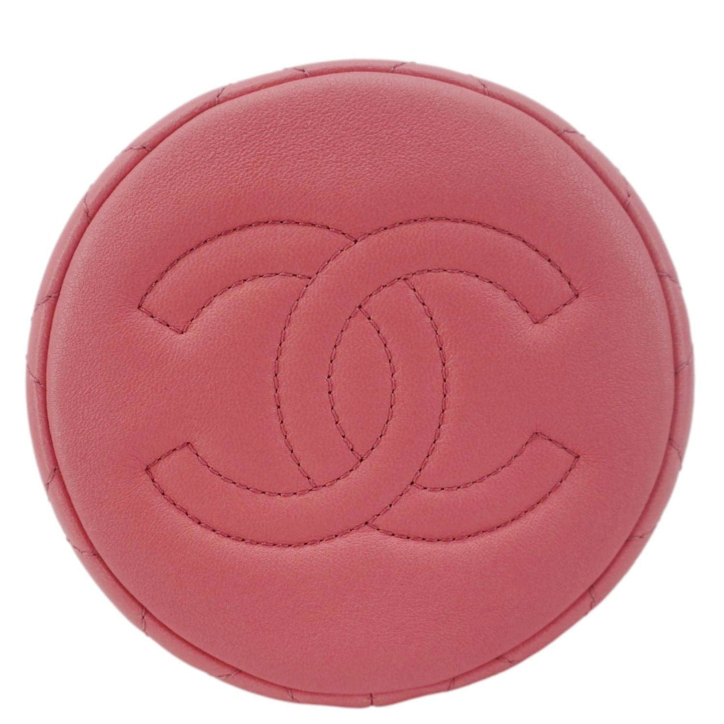 CHANEL Pearl Crush Quilted Leather Drawstring Bucket Bag Pink