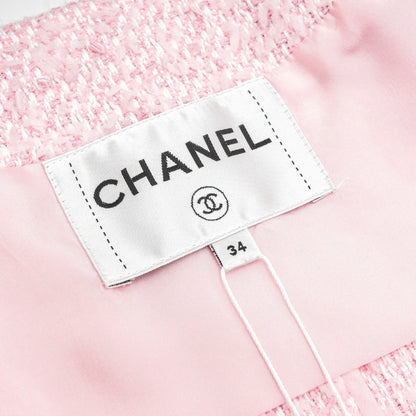 Chanel 21C Size 34 Jacket Polyamide/cotton/silk Pink/White