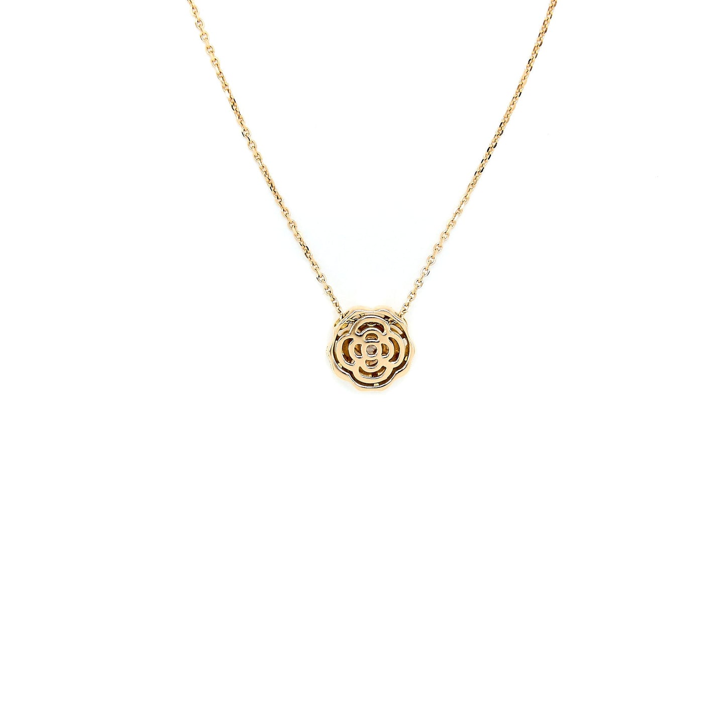 Chanel Extrait De Camelia Necklace Pink Gold With Diamond
