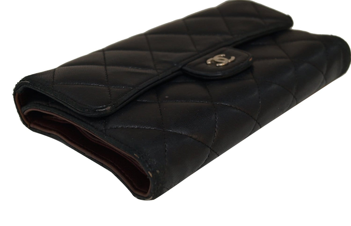 CHANEL Black Caviar Classic Flap Long Wallet