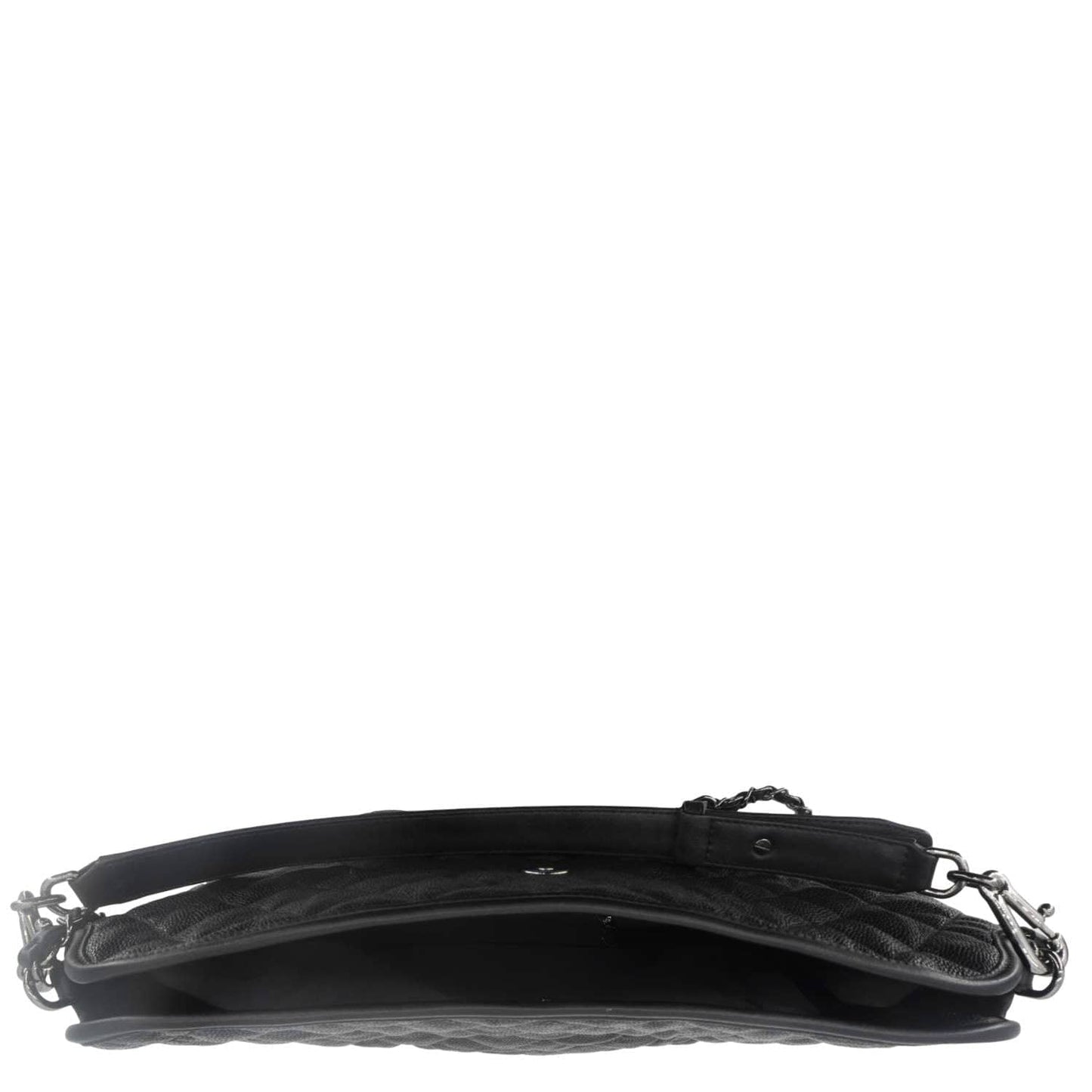 CHANEL French Riviera Quilted Caviar Leather Hobo Bag Black