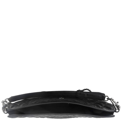 CHANEL French Riviera Quilted Caviar Leather Hobo Bag Black
