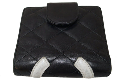 CHANEL Black Quilted Ligne Cambon Bifold Compact Wallet - Sale
