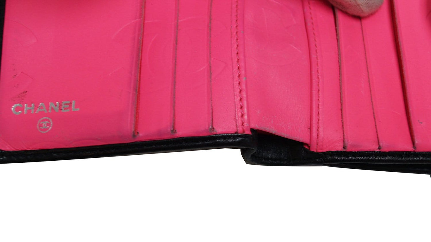 CHANEL Black Quilted Ligne Cambon Bifold Compact Wallet - Sale