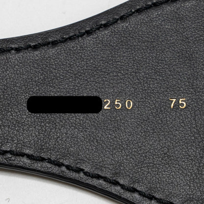 Dior size 75 Belt fabric / leather black / beige