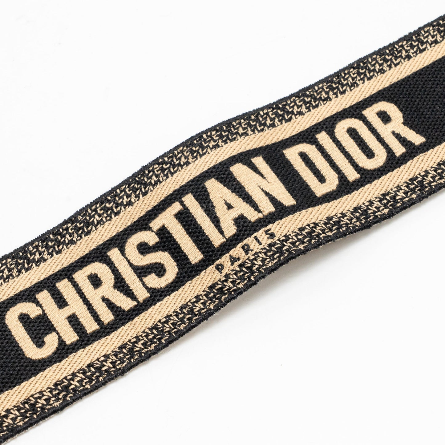 Dior size 75 Belt fabric / leather black / beige