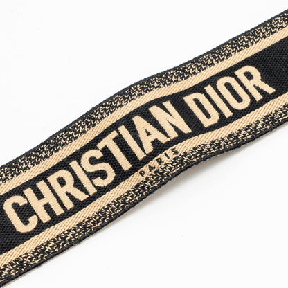 Dior size 75 Belt fabric / leather black / beige