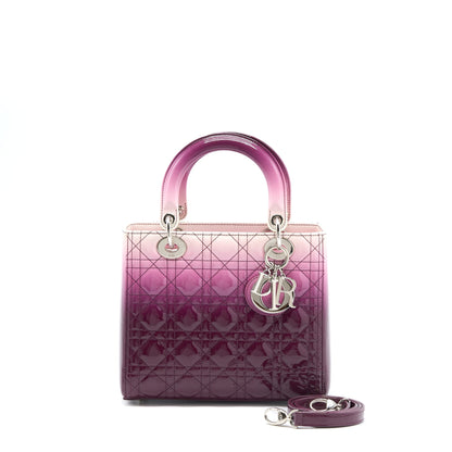 Dior Medium Lady Dior Patent White/Purple
