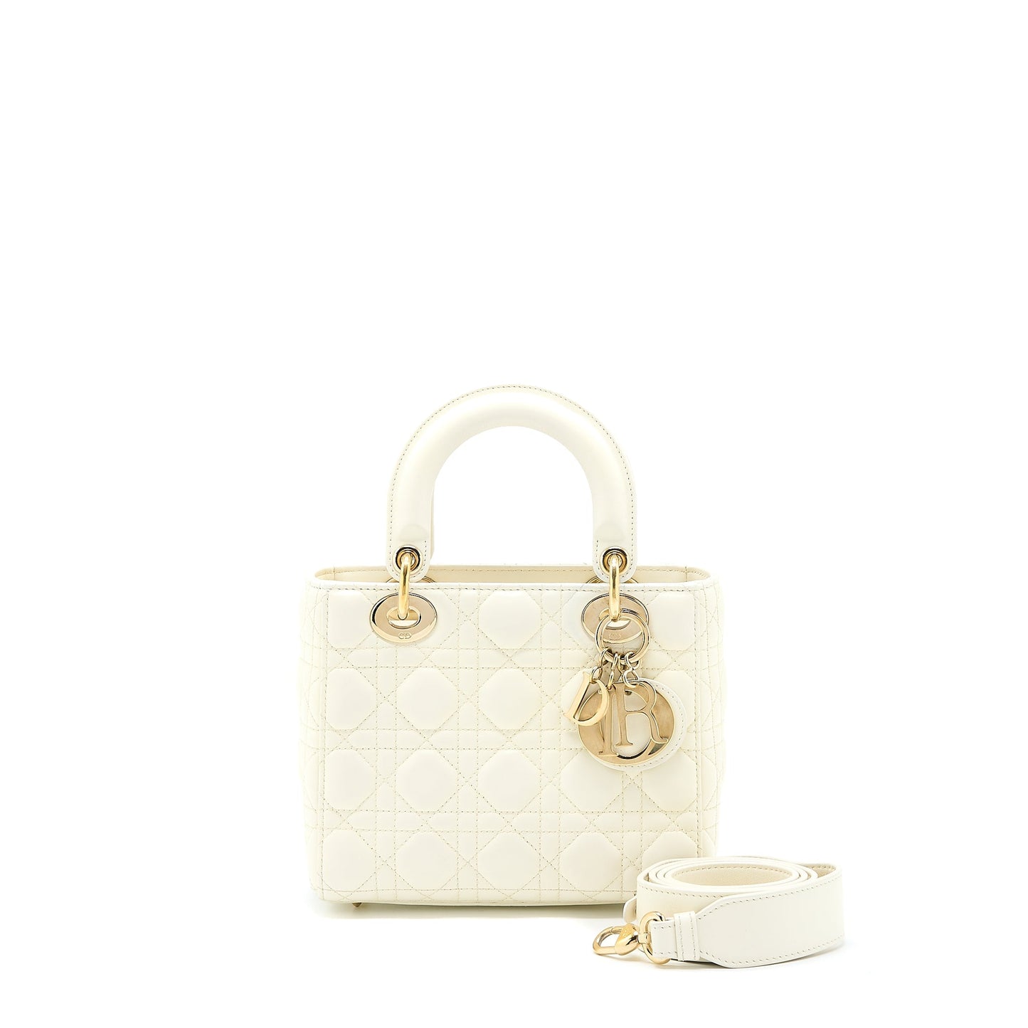 Dior Small Lady Dior My ABCdior Purse Lambskin White