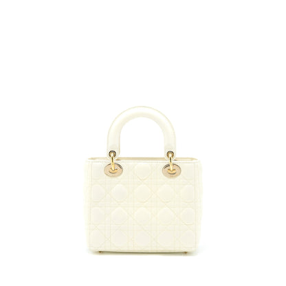 Dior Small Lady Dior My ABCdior Purse Lambskin White