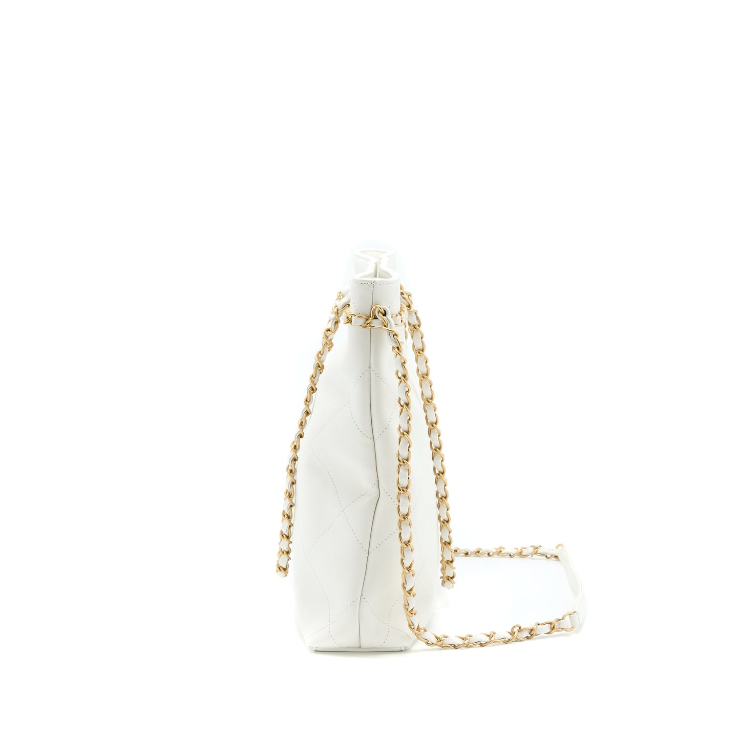 Chanel Tote Bag Quilted Calfskin White Brushed GHW