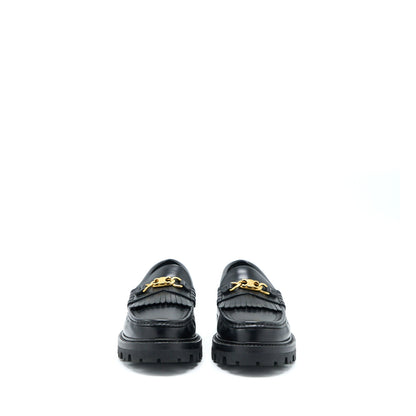 Celine Size 38 Triomphe Chunky Loafer Calfskin Black