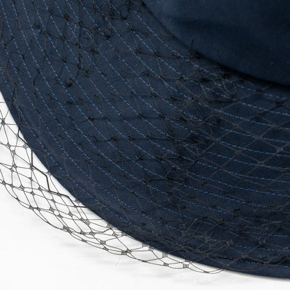 Dior Size 57 Teddy-D Brim Bucket Hat with Veil Blue