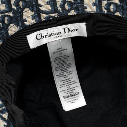 Dior Size 57 Teddy-D Brim Bucket Hat with Veil Blue