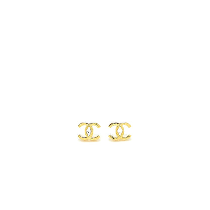 Chanel CC Logo Earring with Diamond Shaped Crystal Gold Tone