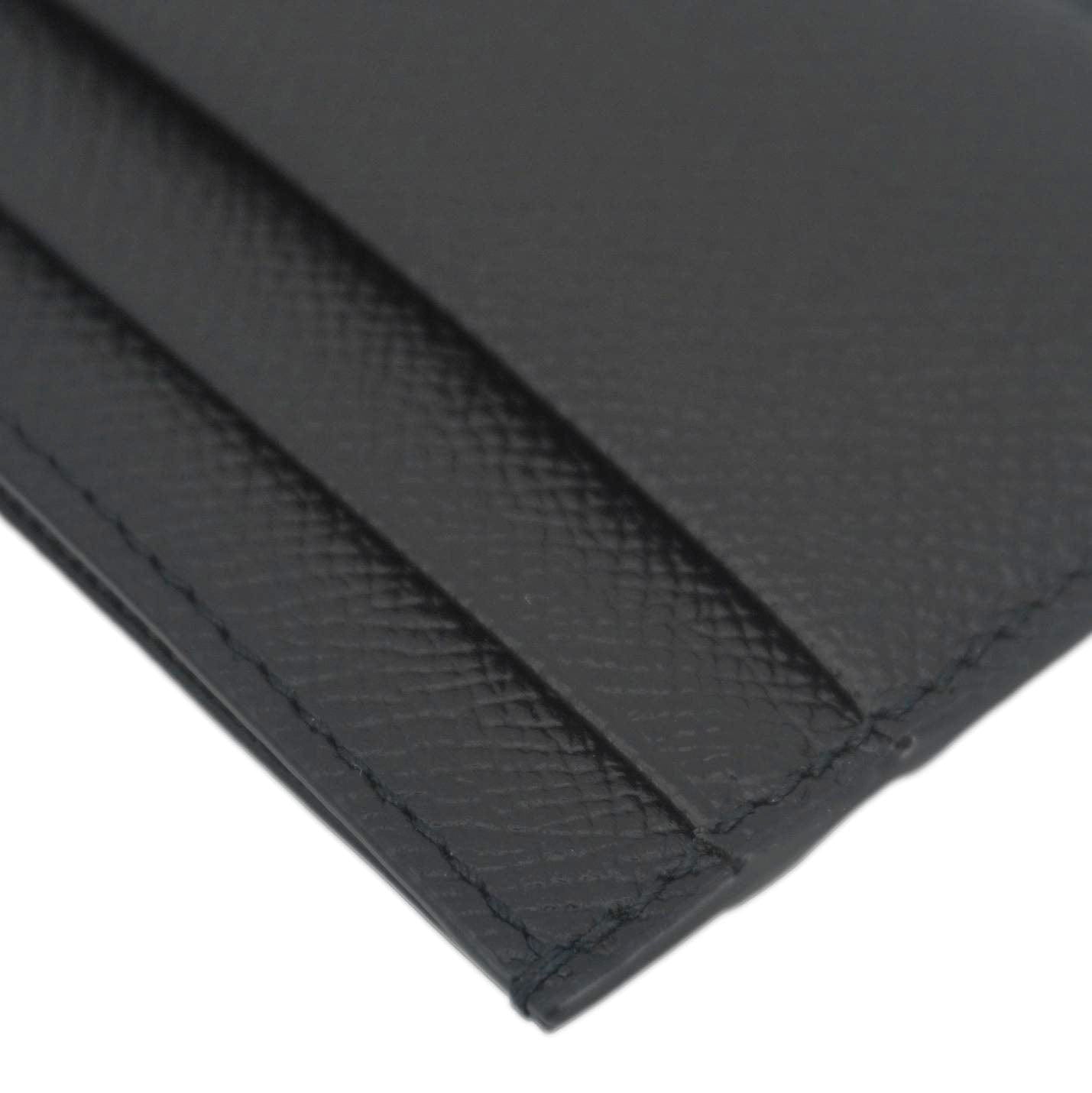 BURBERRY TB Leather Card Holder Black