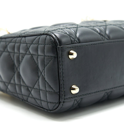 Dior mini Lady Dior Lambskin black with GHW