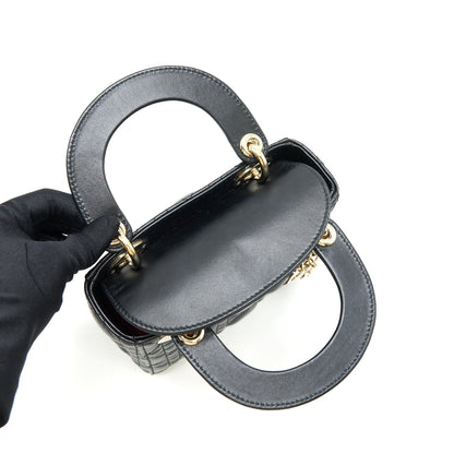 Dior mini Lady Dior Lambskin black with GHW