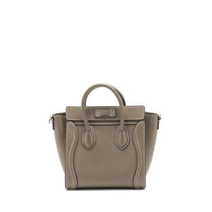 Celine Nano Luggage Purse Calfskin Grey