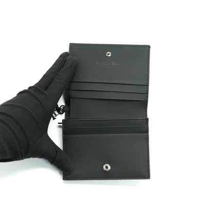 Christian Dior Ultra Matte Black Cannage Quilted Leather Lady Dior Card Holder