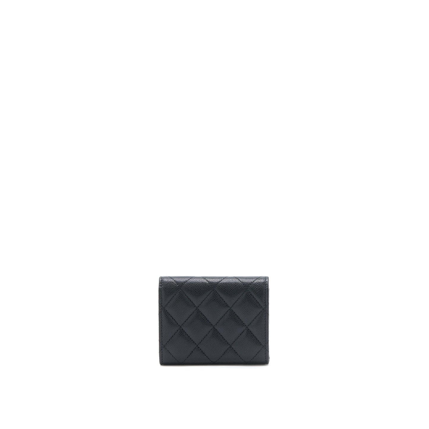 Chanel 23P Detailed CC logo Flap Card Holder Caviar Black LGHW (Microchip)